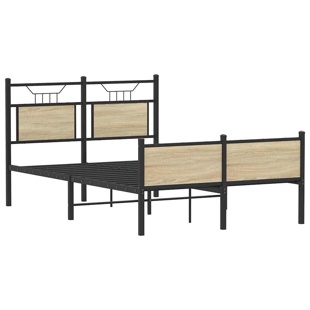 Bed Frame without Mattress Sonoma Oak 120x200 cm Engineered Wood