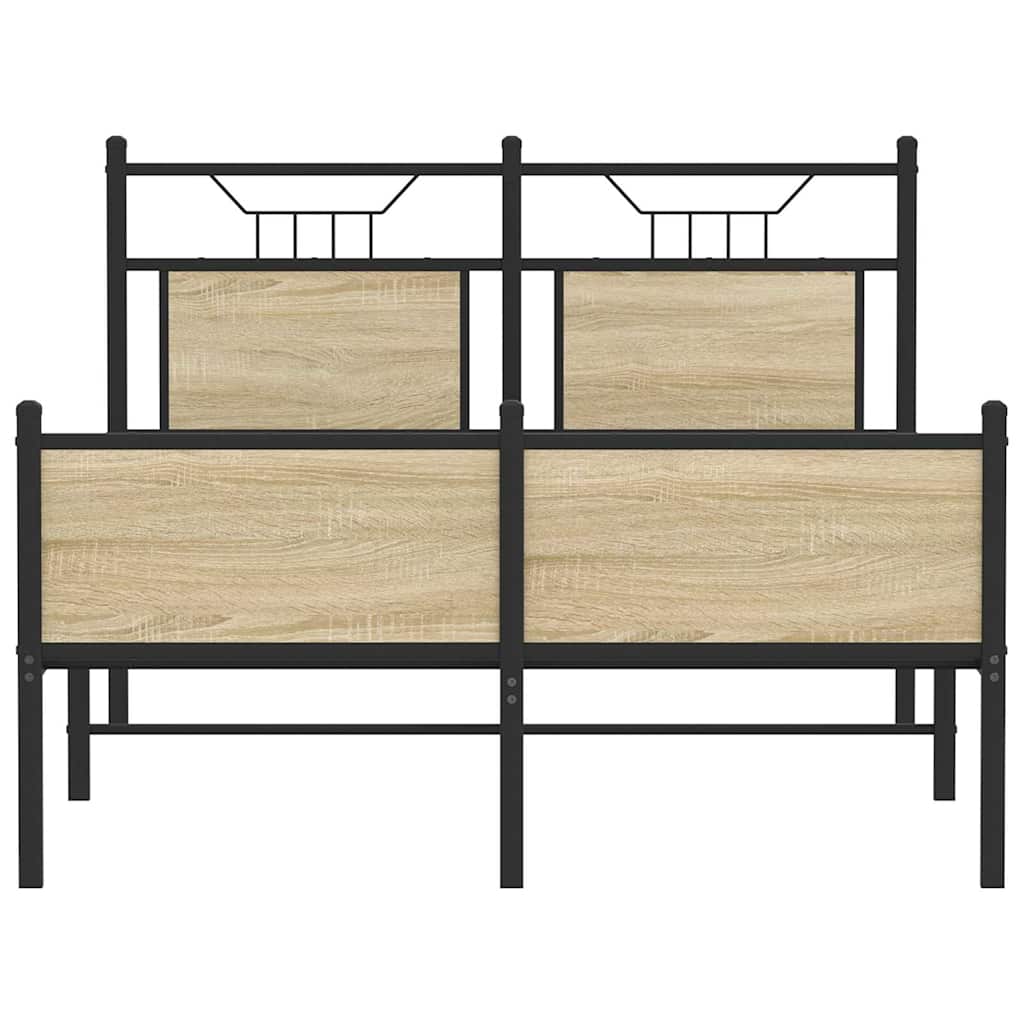 Bed Frame without Mattress Sonoma Oak 120x200 cm Engineered Wood