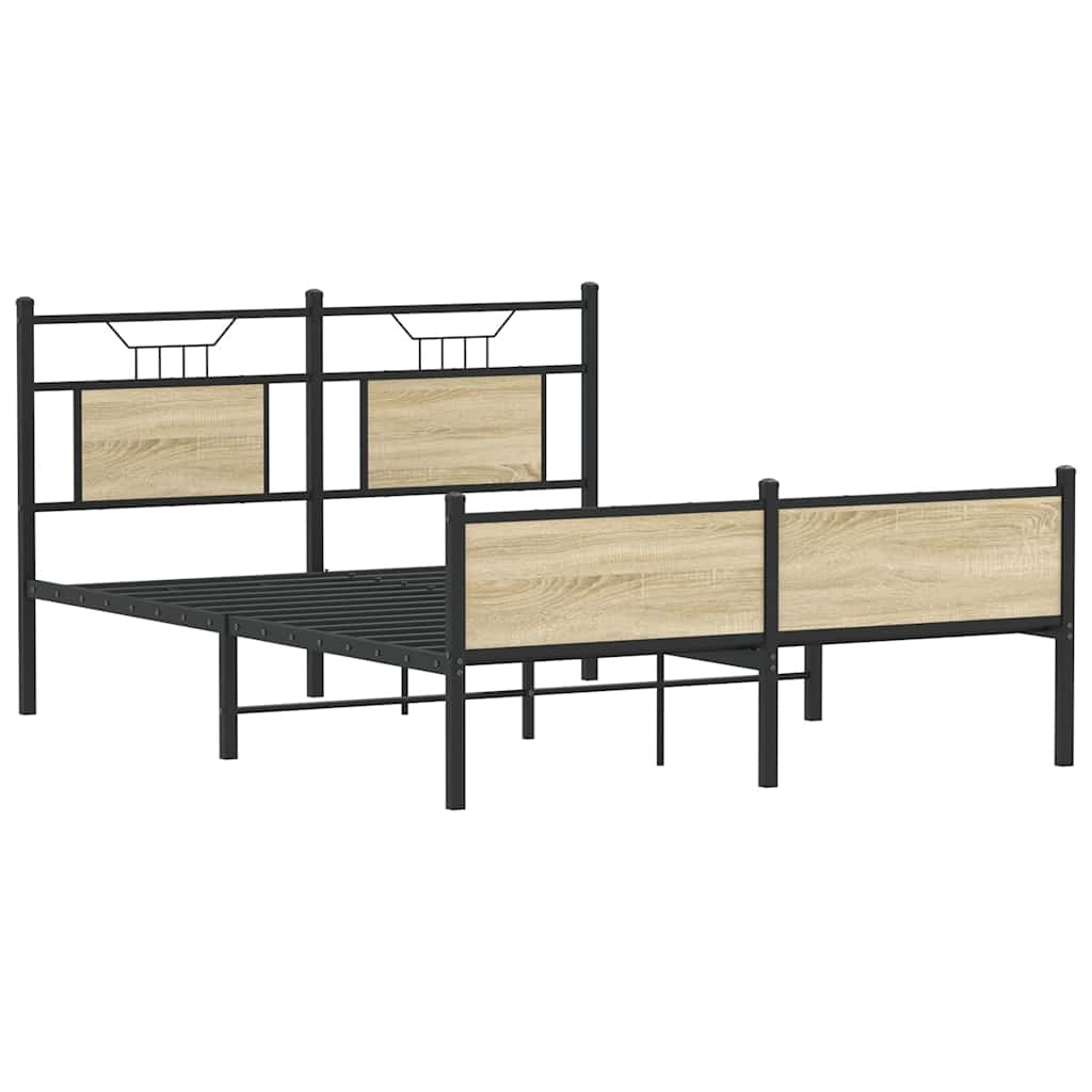 Bed Frame without Mattress Sonoma Oak 140x190 cm Engineered Wood