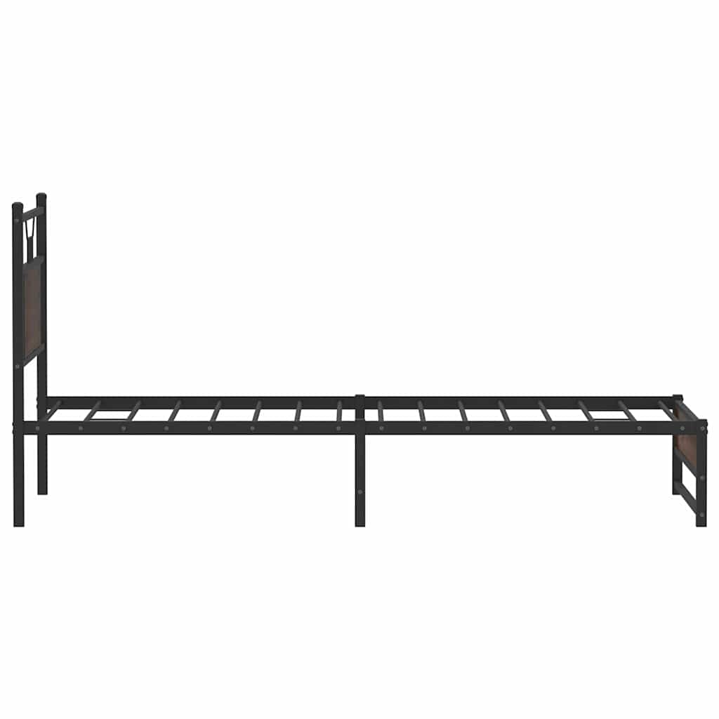 Bed Frame without Mattress Brown Oak 80x200 cm Engineered Wood