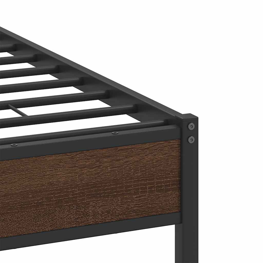 Bed Frame without Mattress Brown Oak 120x190 cm Small Double Engineered Wood