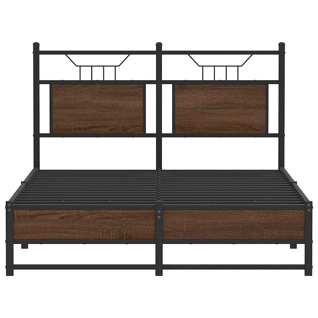Bed Frame without Mattress Brown Oak 120x200 cm Engineered Wood