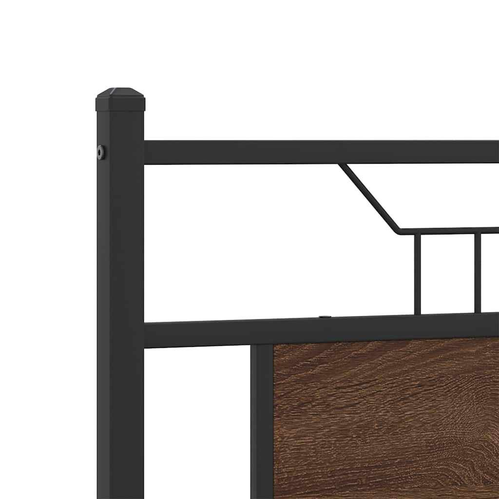 Bed Frame without Mattress Brown Oak 140x190 cm Engineered Wood