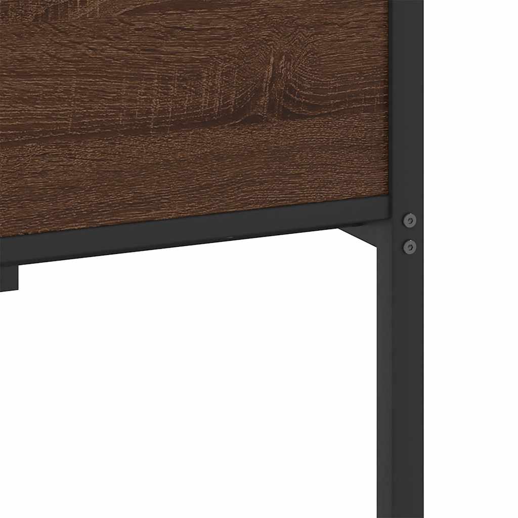 Bed Frame without Mattress Brown Oak 100x200 cm Engineered Wood