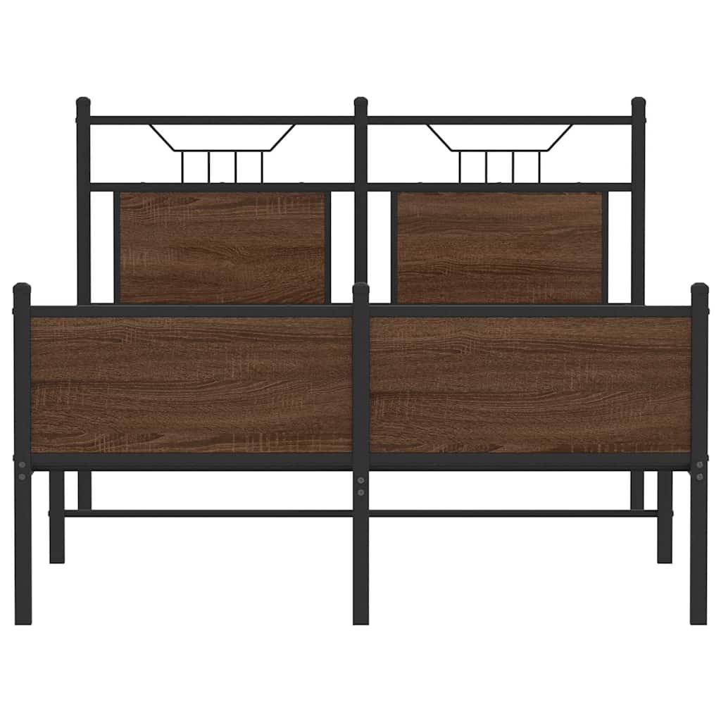 Bed Frame without Mattress Brown Oak 120x200 cm Engineered Wood