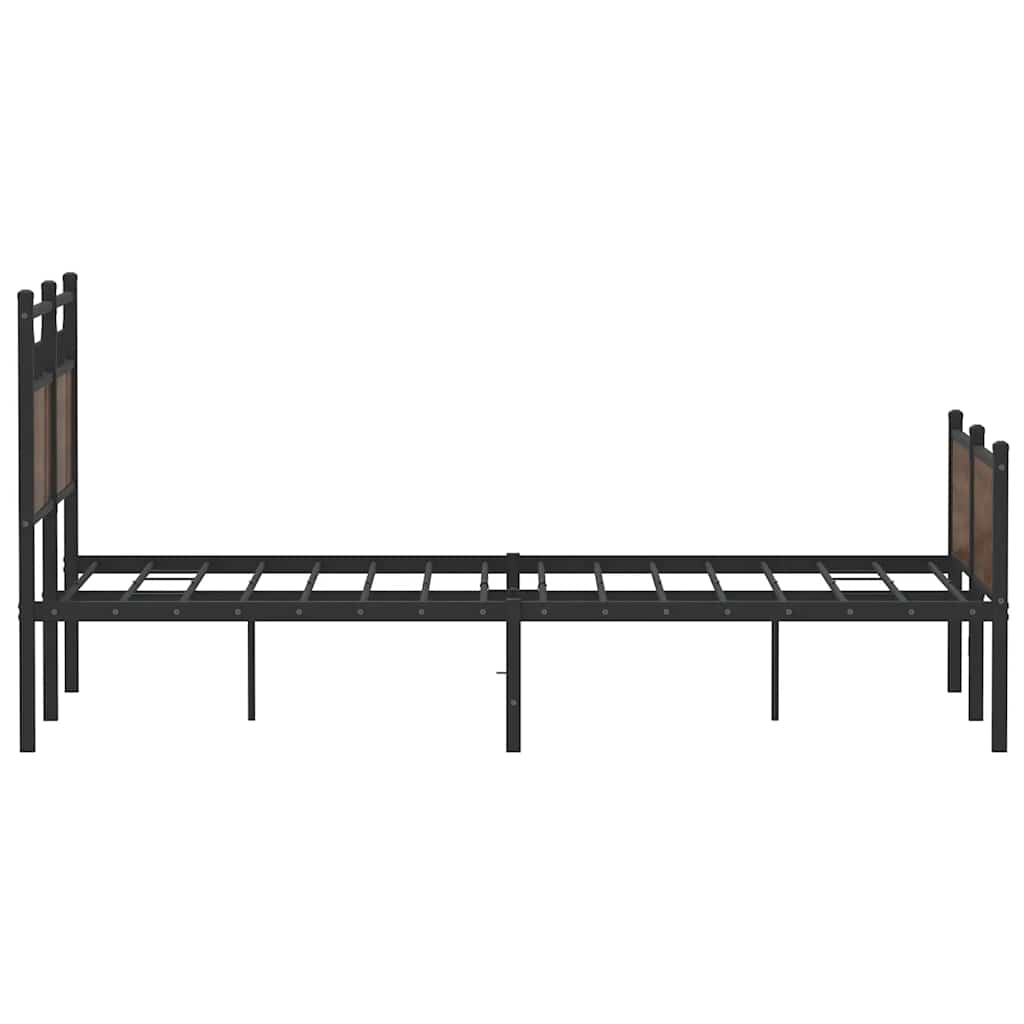 Bed Frame without Mattress Brown Oak 120x200 cm Engineered Wood