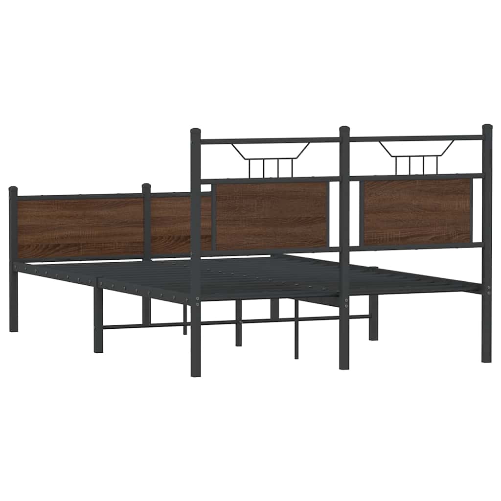 Bed Frame without Mattress Brown Oak 120x200 cm Engineered Wood