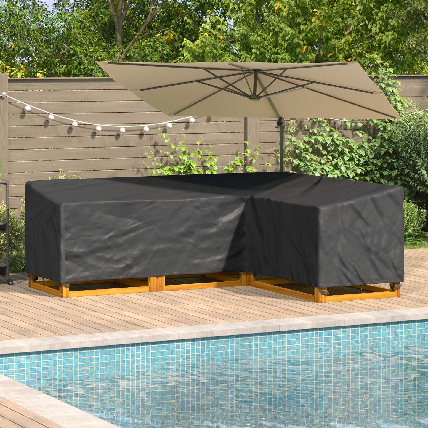 Furniture Cover Black 260 x 210 x 80 cm 210D Oxford Fbric
