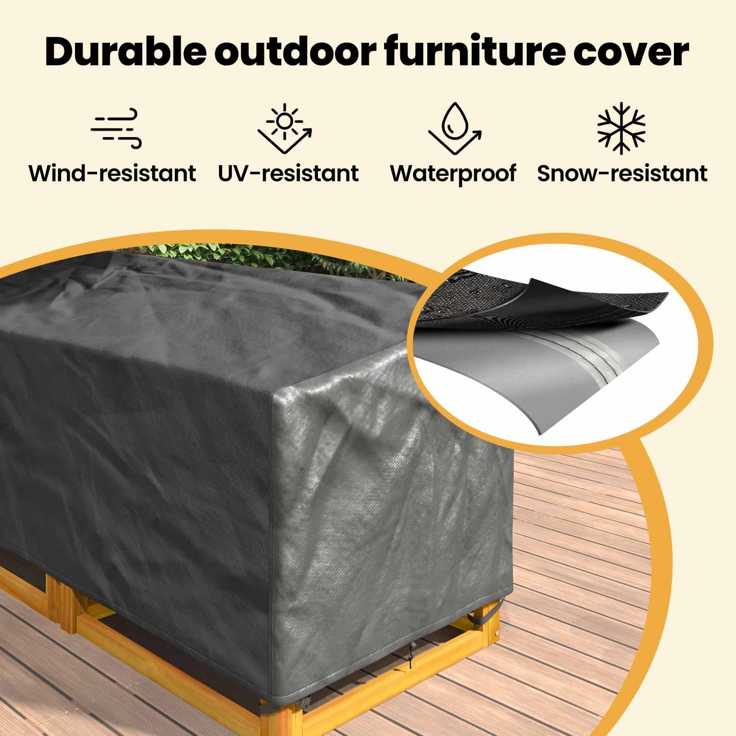 Furniture Cover Black 260 x 210 x 80 cm 210D Oxford Fbric