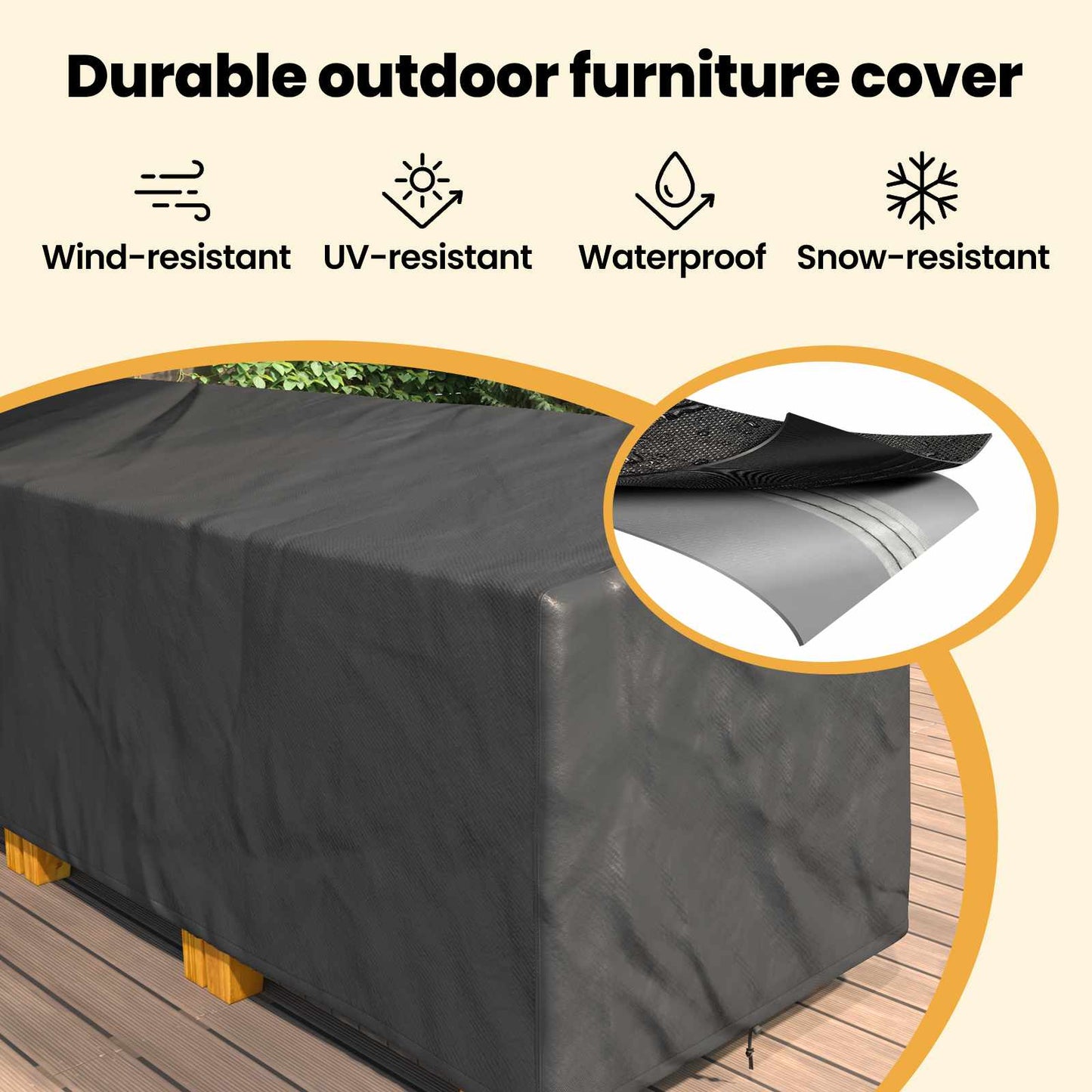 Furniture Cover Black 286 x 222 x 80 cm