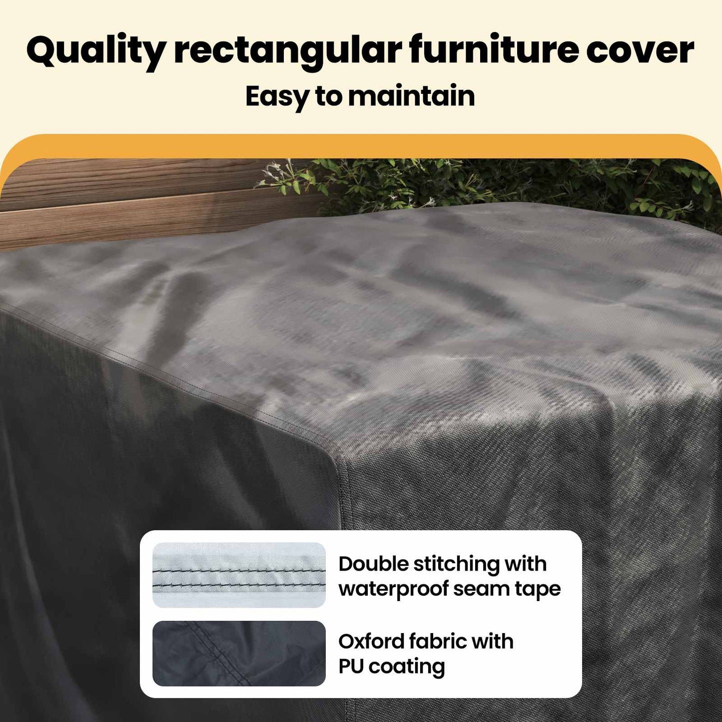 Furniture Cover Plain Black 113 x 113 x 73 cm 210D