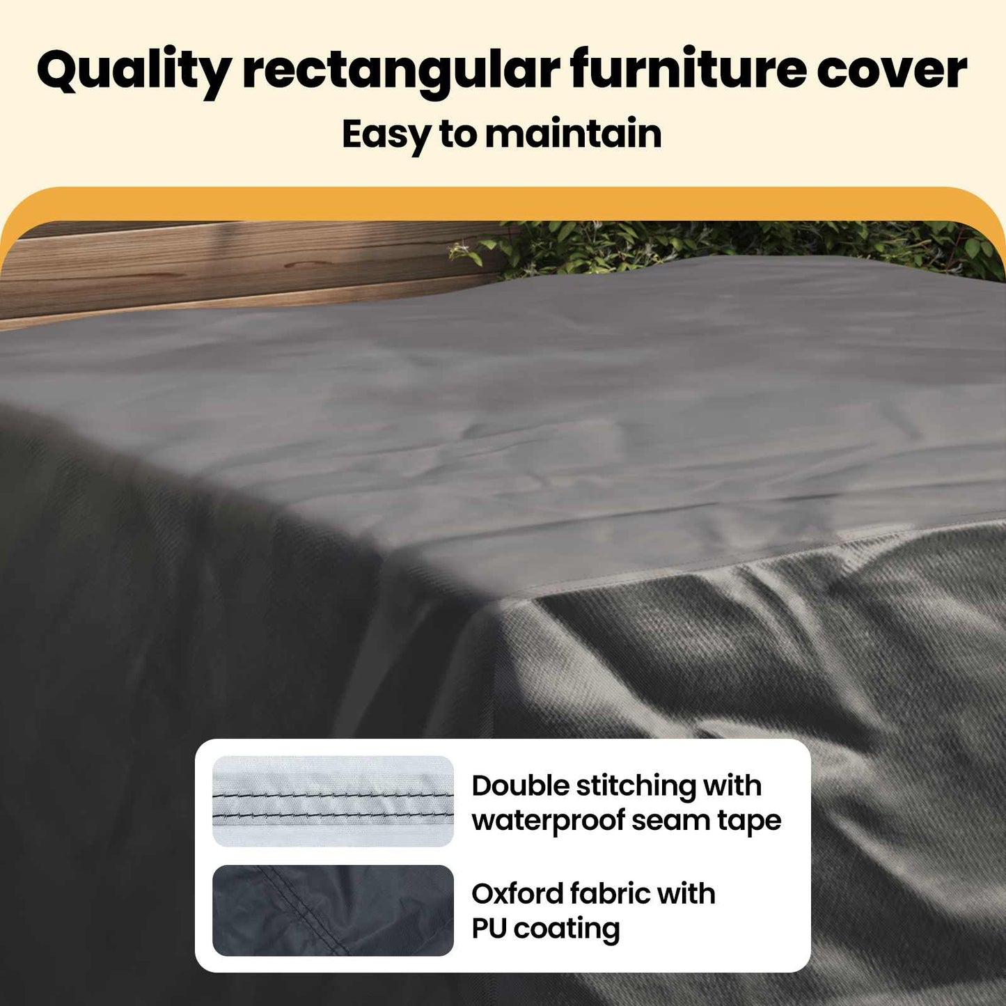 Furniture Cover Black 125 x 125 x 74 cm 210D Oxford Fabric