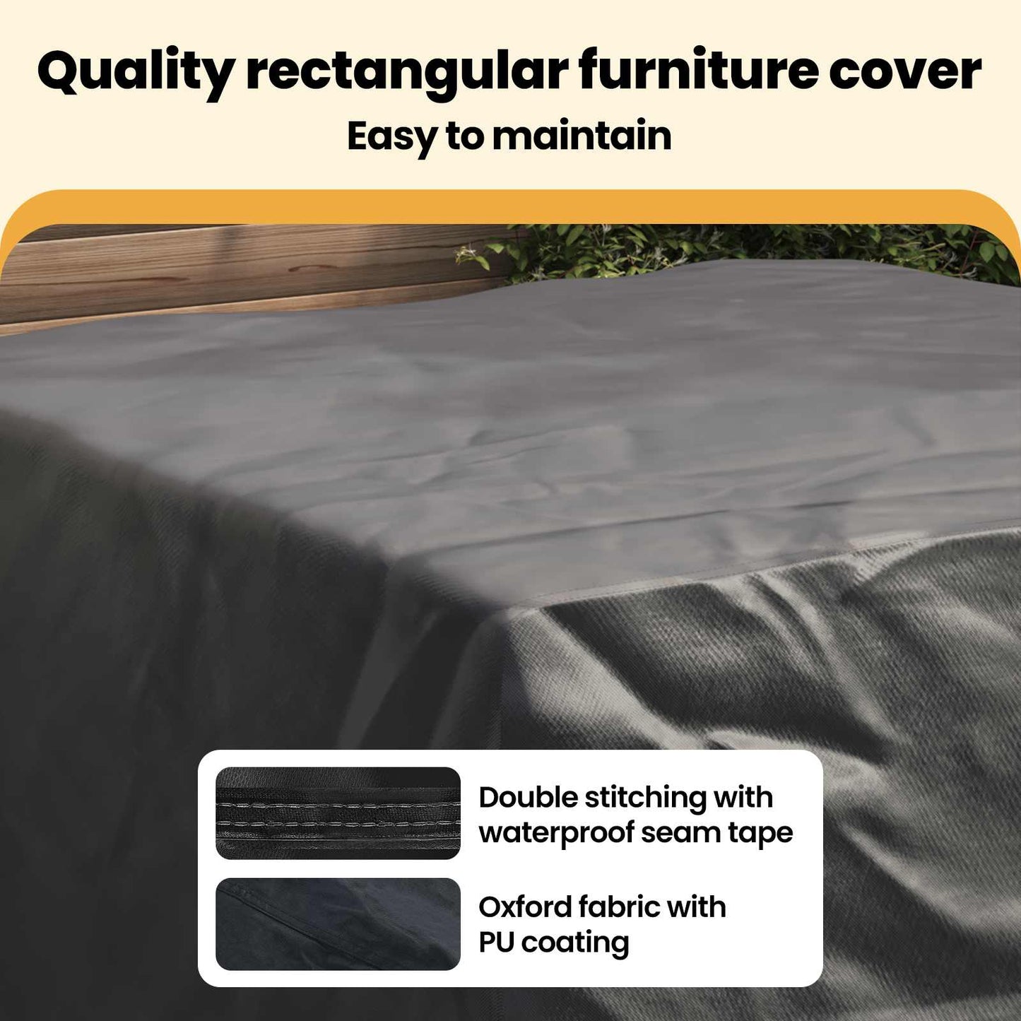 Furniture Cover Black 125 x 125 x 74 cm 420D Oxford fabric