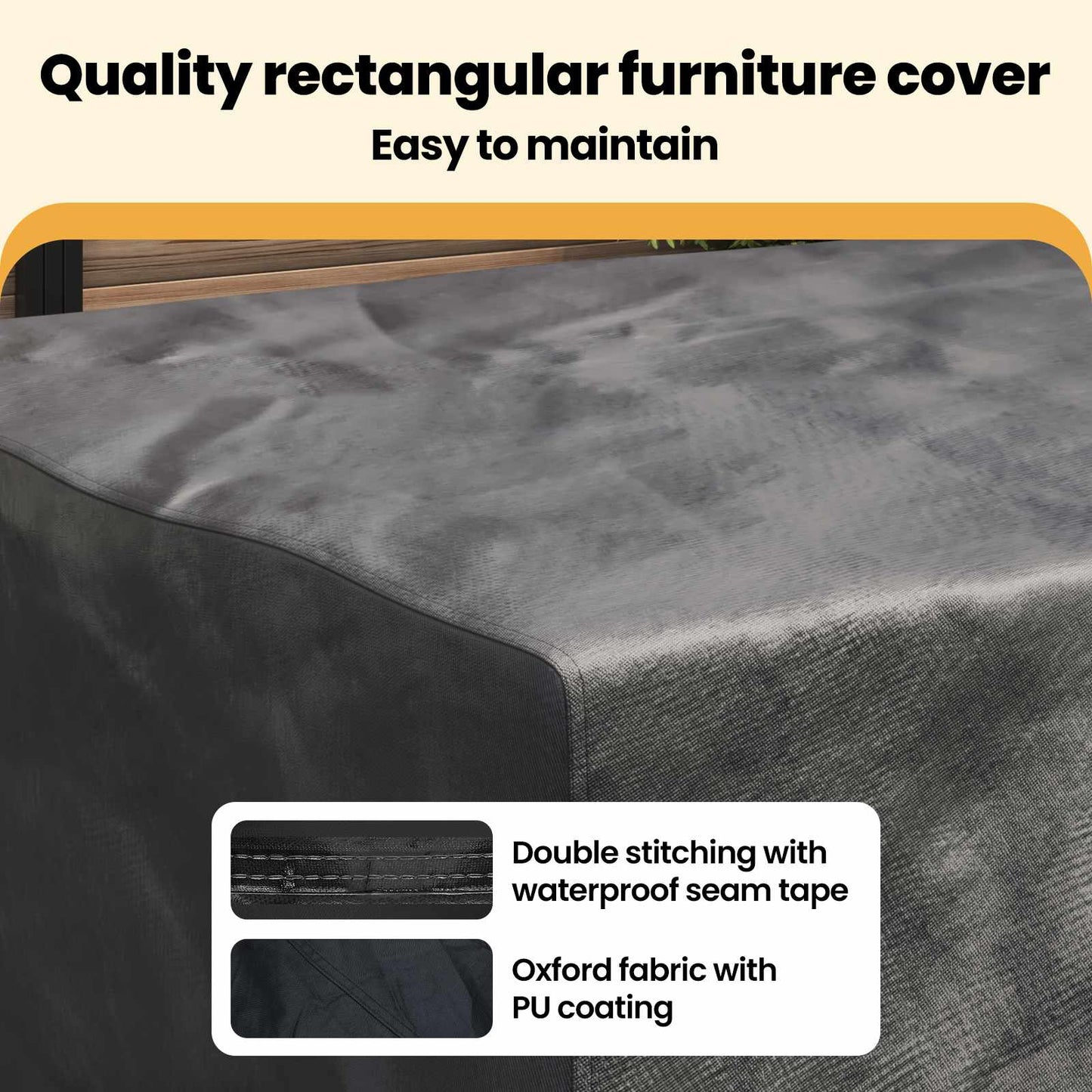 Furniture Cover Plain Black 230 x 165 x 80 cm 600D