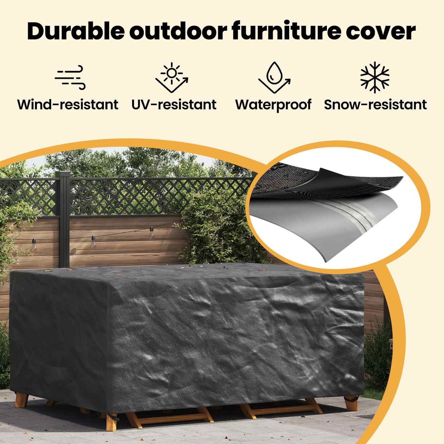 Furniture Cover Plain Black 240 x 180 x 100 cm 210D