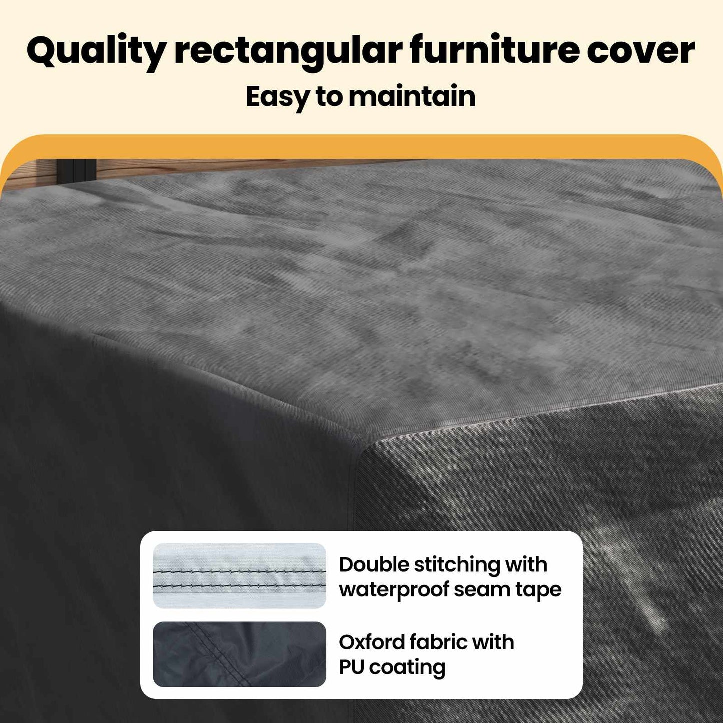 Furniture Cover Plain Black 240 x 180 x 100 cm 210D