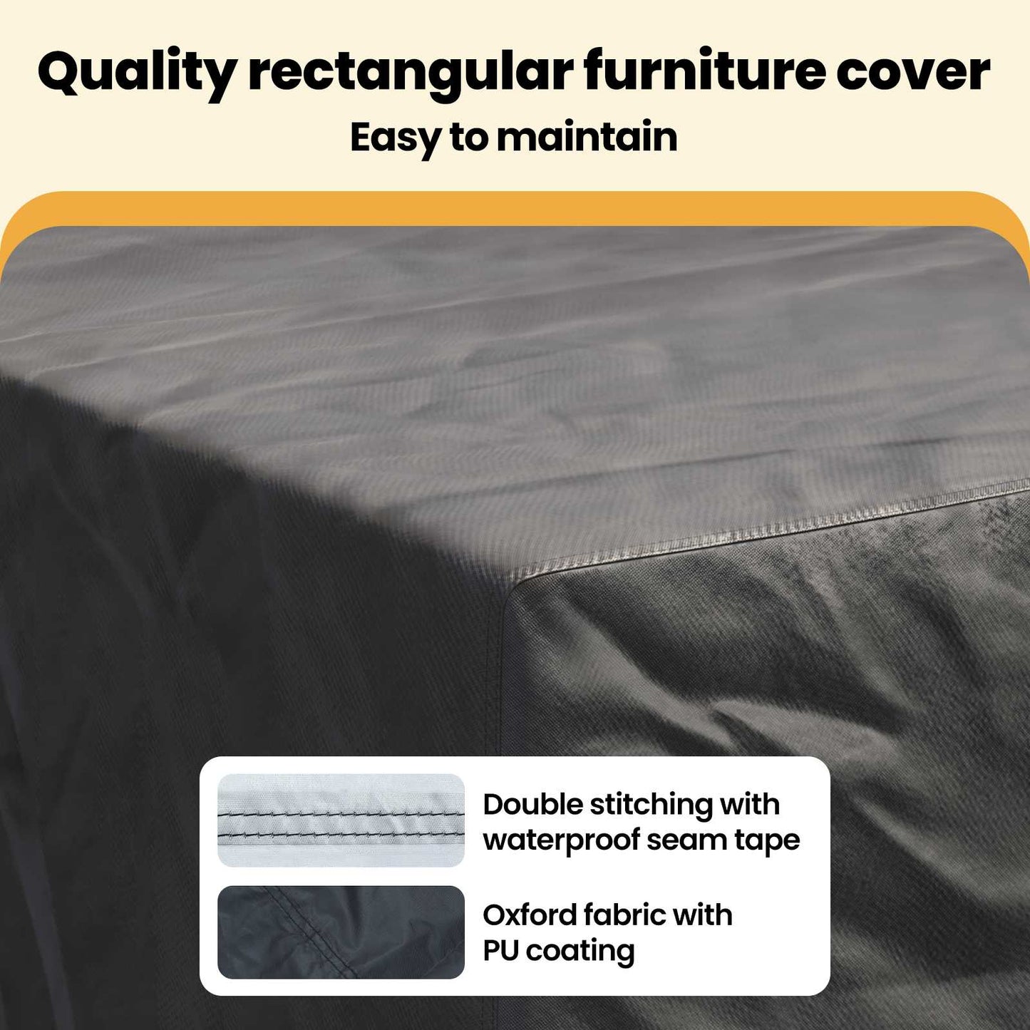 Furniture Cover Plain Black 250 x 210 x 90 cm 210D