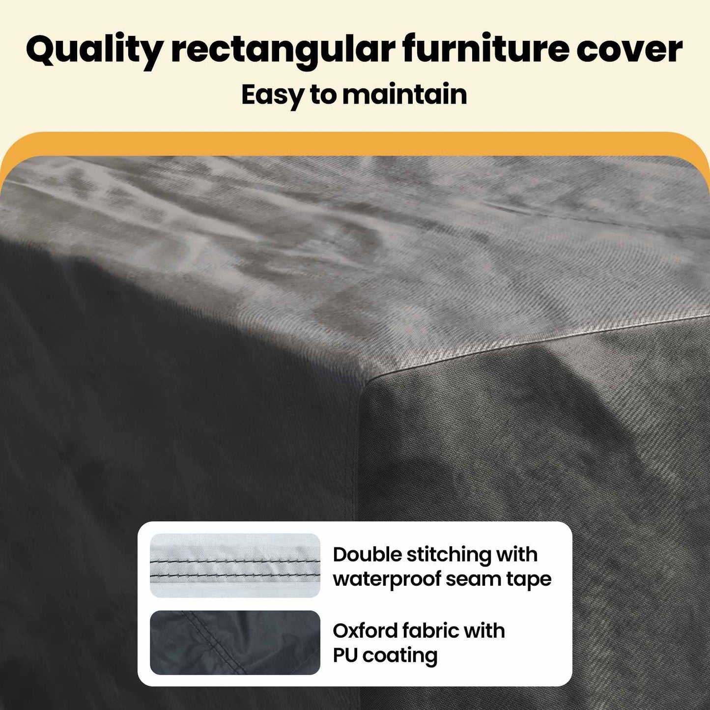 Furniture Cover Plain Black 315 x 180 x 74 cm 210D