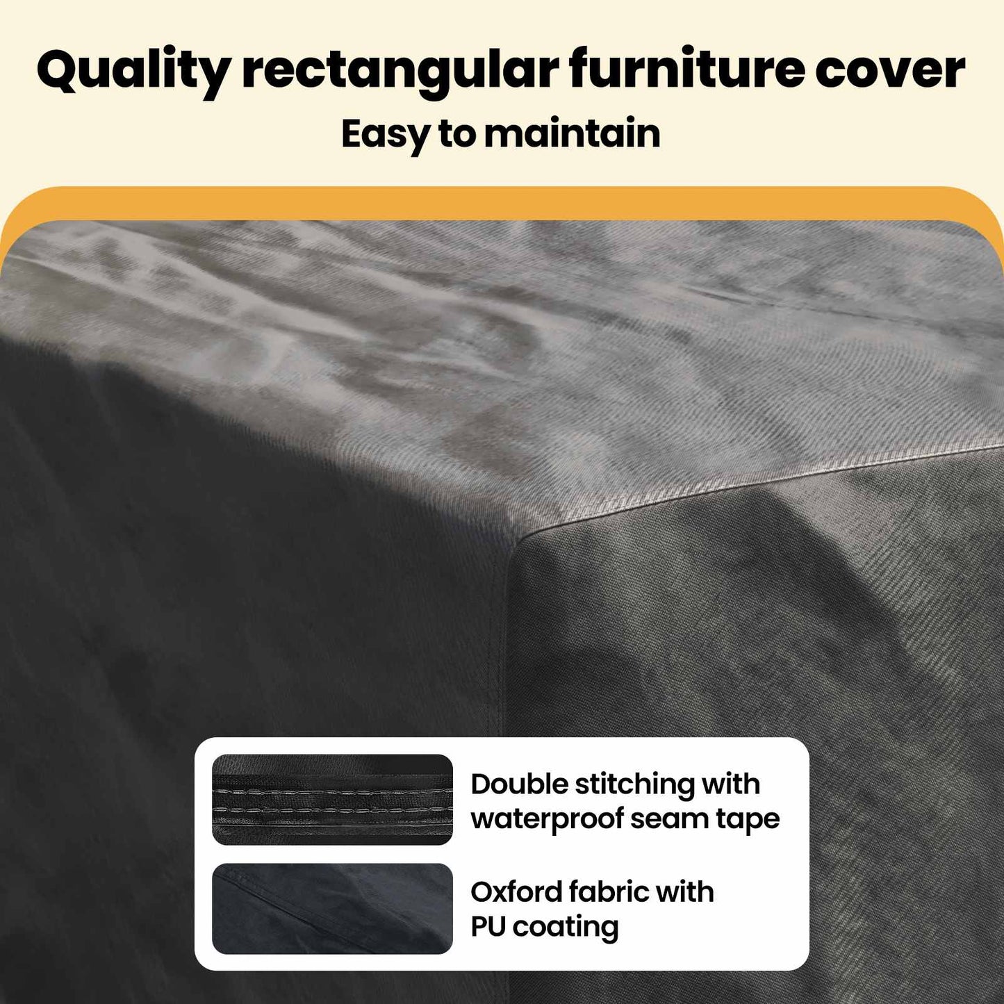 Furniture Cover Plain Black 315 x 180 x 74 cm 420D