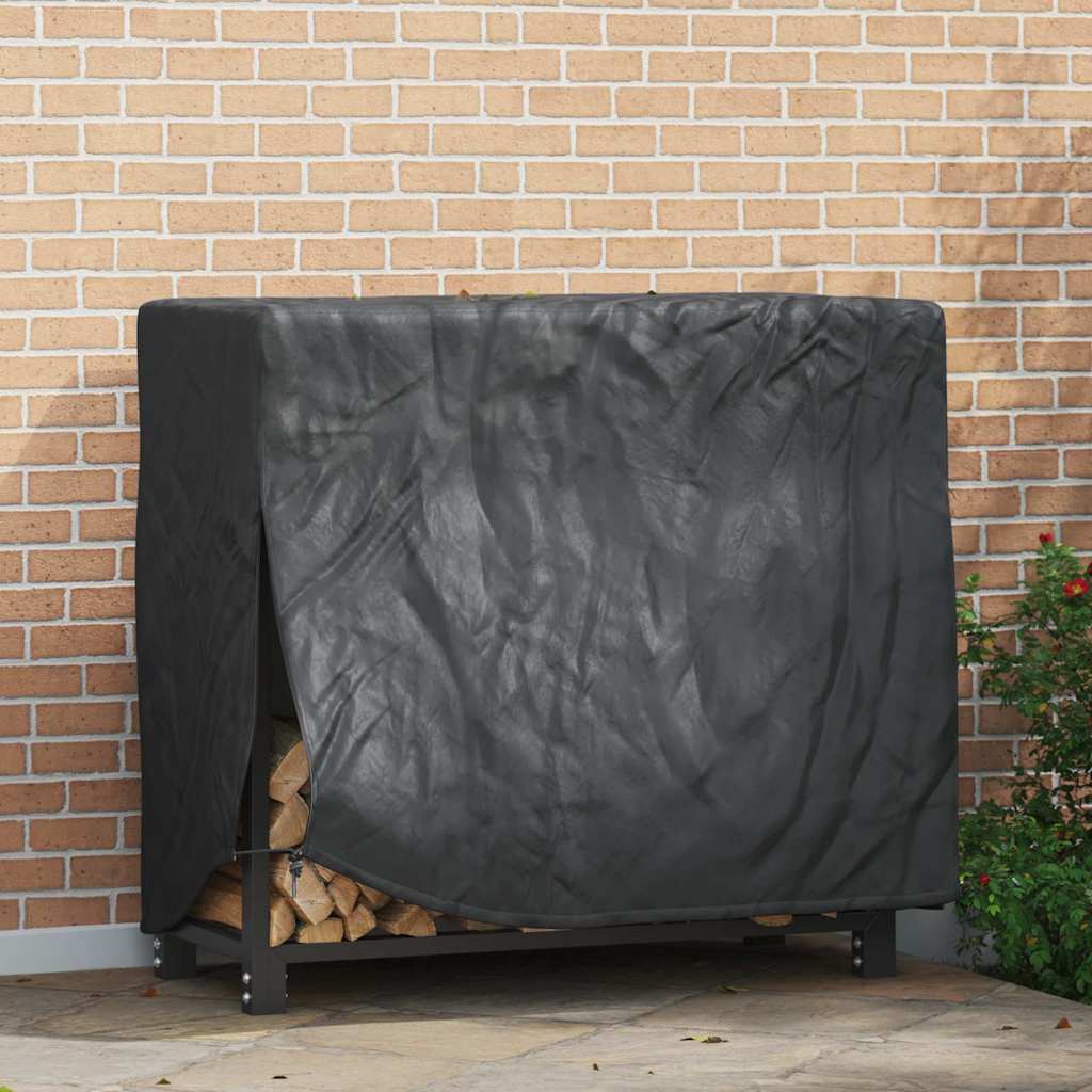 Firewood Rack Cover Black 61 x 122 x 106 cm 420D Oxford fabric