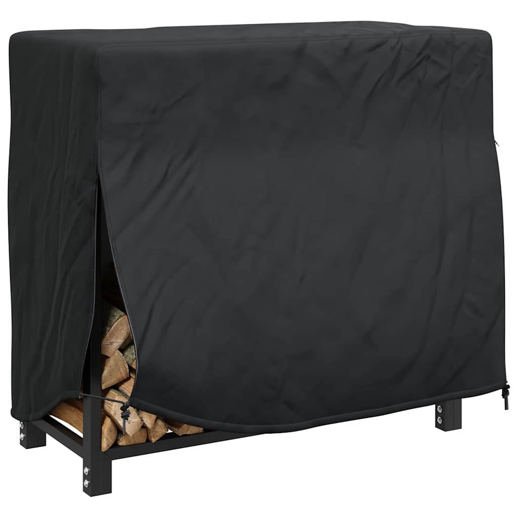 Firewood Rack Cover Black 61 x 122 x 106 cm 420D Oxford fabric