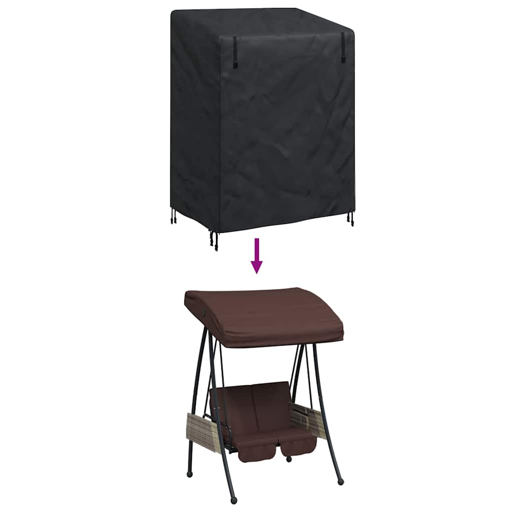 Outdoor Swing Cover Black 120 x 90 x 155 cm 420D Oxford Fbric
