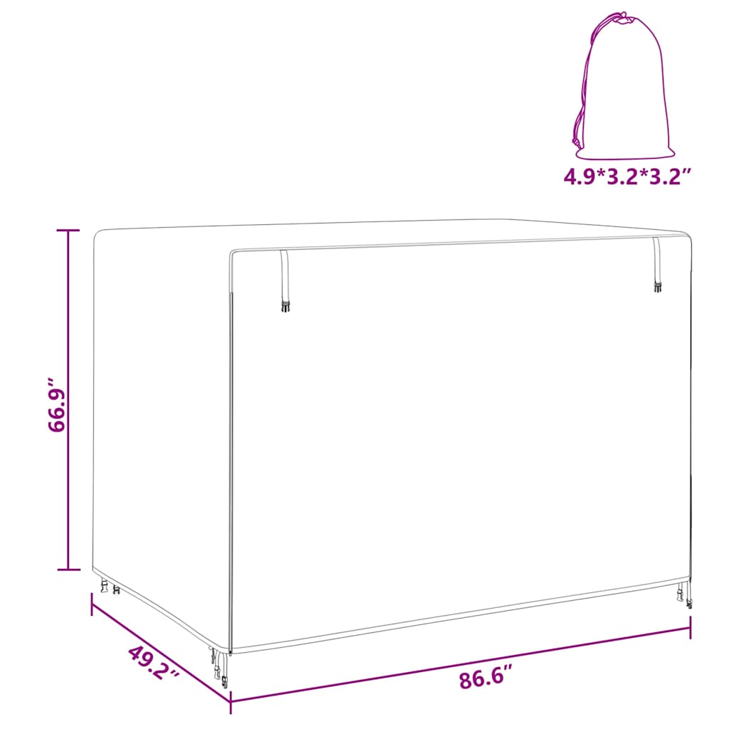 Outdoor Swing Cover Black 220 x 125 x 170 cm 420D Oxford Fbric