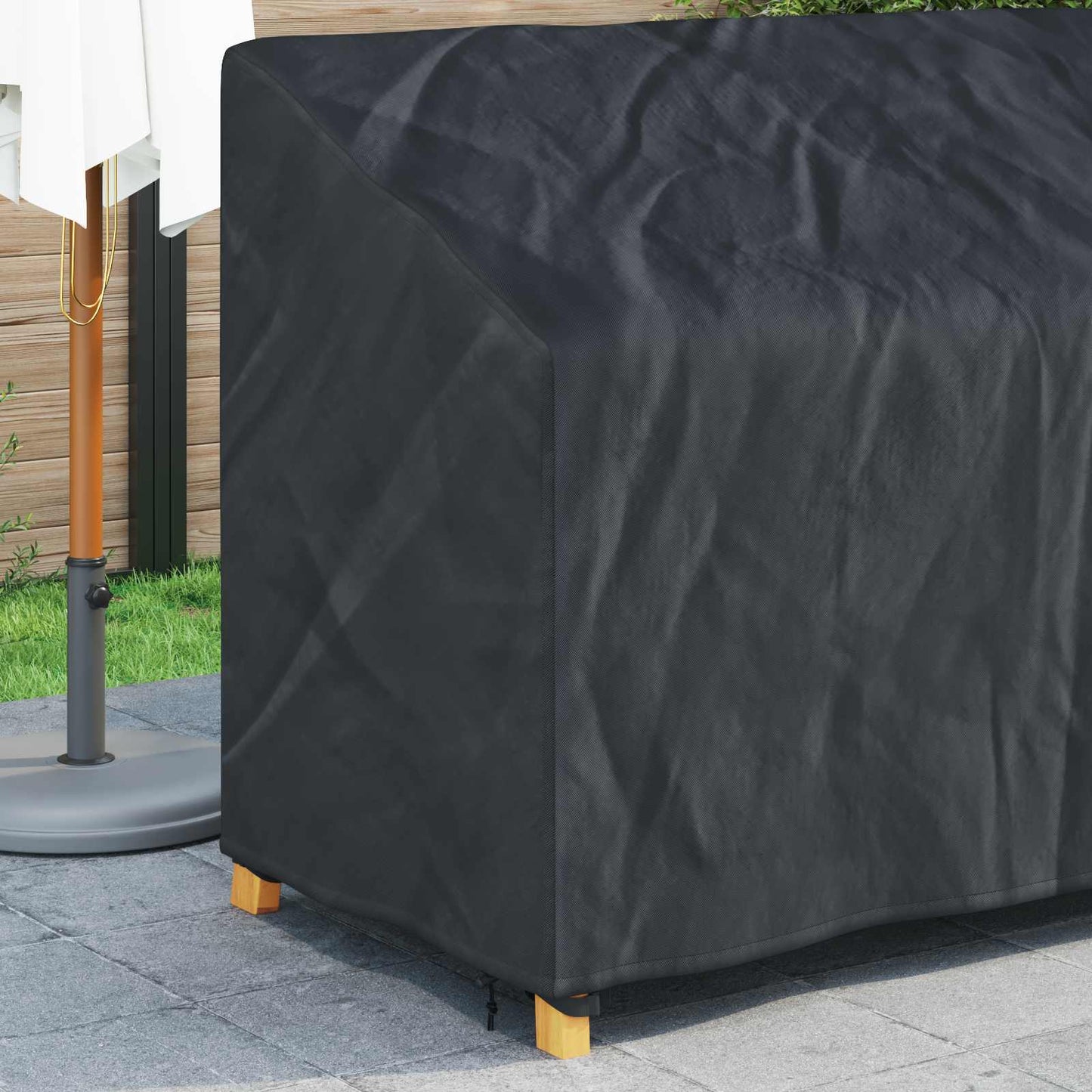 Garden Bench Cover Black 165 x 70 x 65 / 94 cm 210D Oxford Fbric