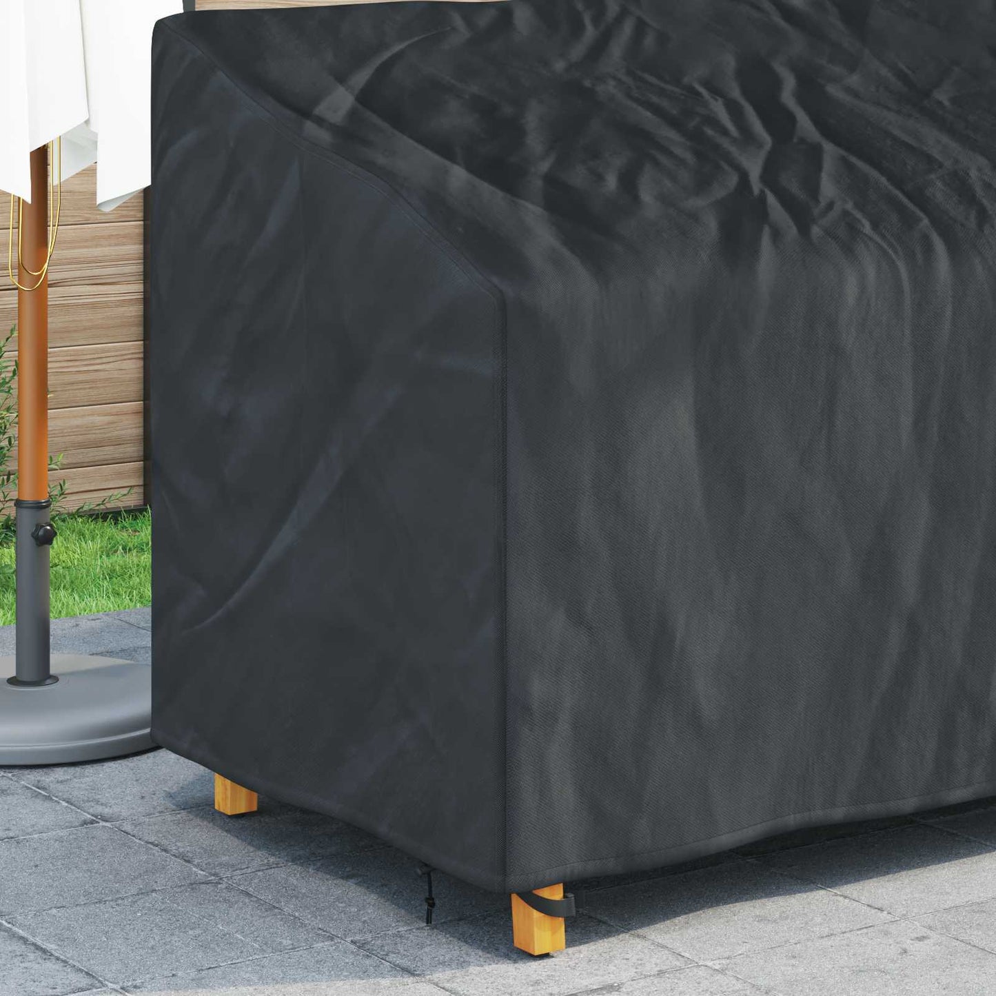 Garden Bench Cover Black 185 x 85 x 65 / 94 cm 210D Oxford Fbric