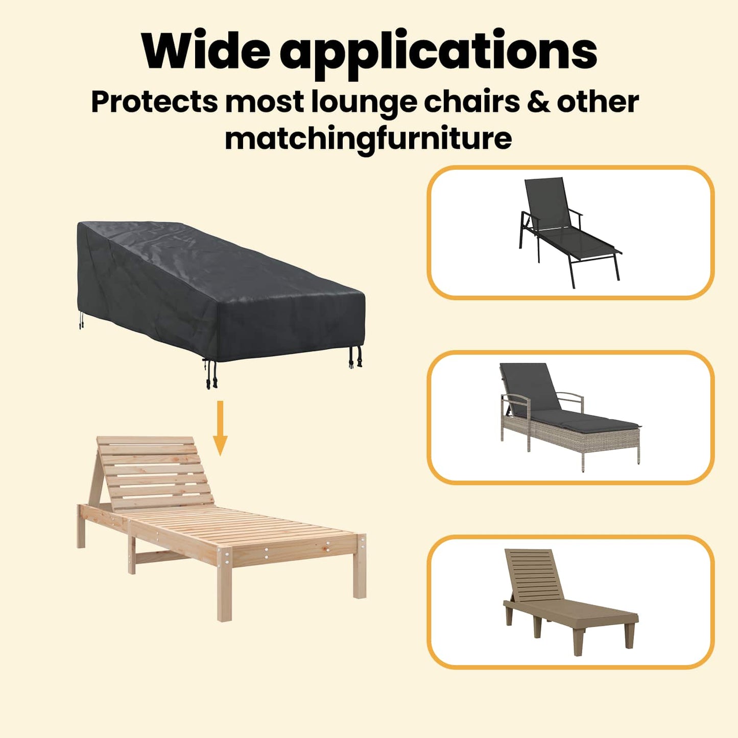 Outdoor Furniture Cover 195 x 76 x 82 cm 420D Oxford fabric
