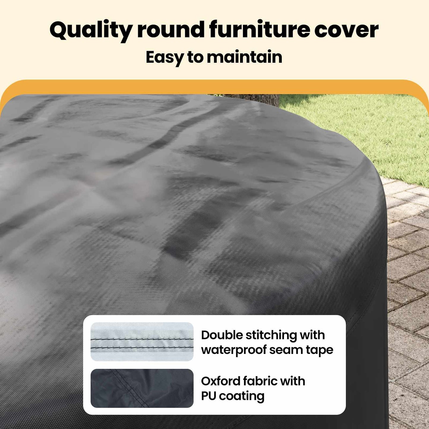 Furniture Cover Black 128 x 128 x 71 cm 210D Oxford Fbric