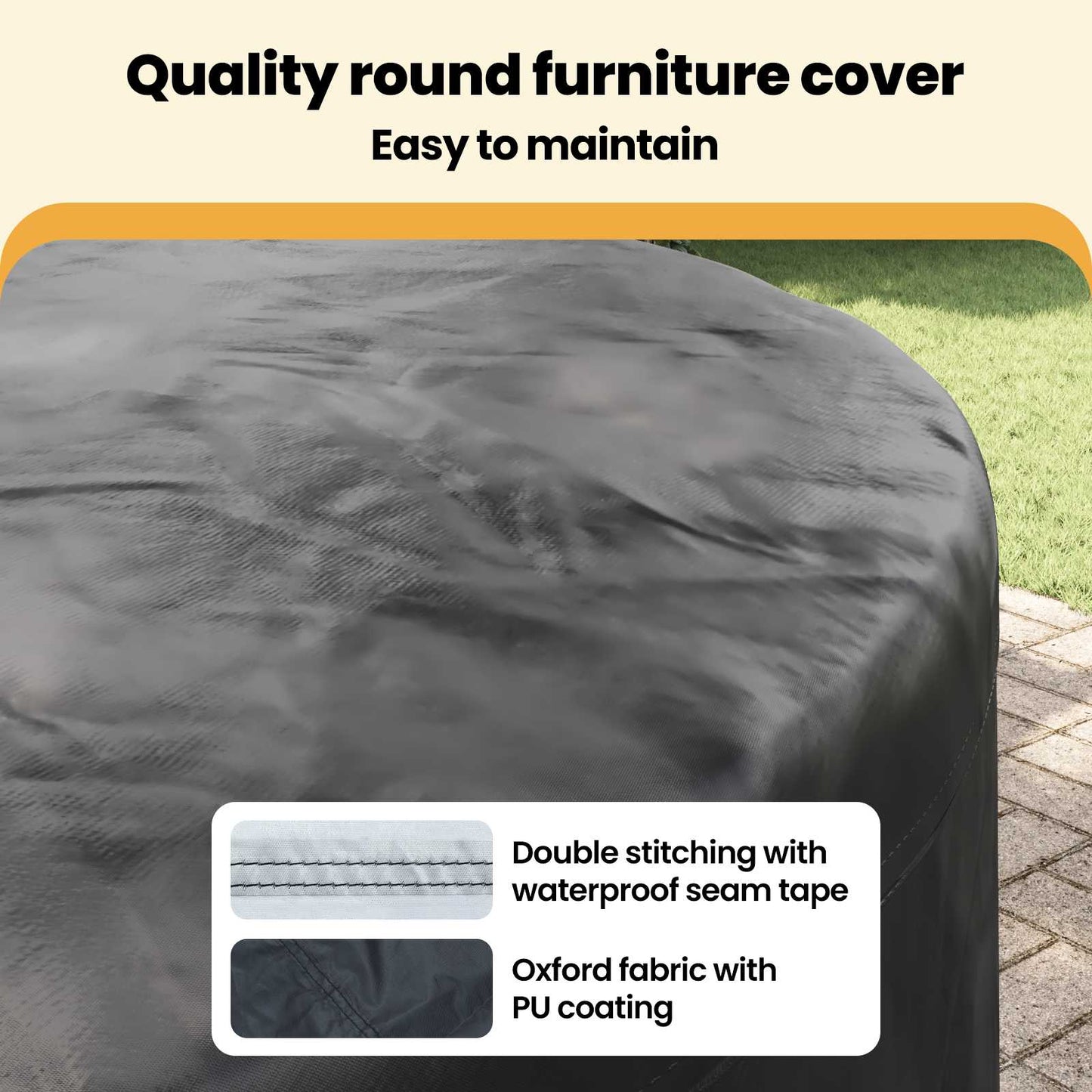 Furniture Cover Black 157 x 157 x 71 cm 210D Oxford Fbric