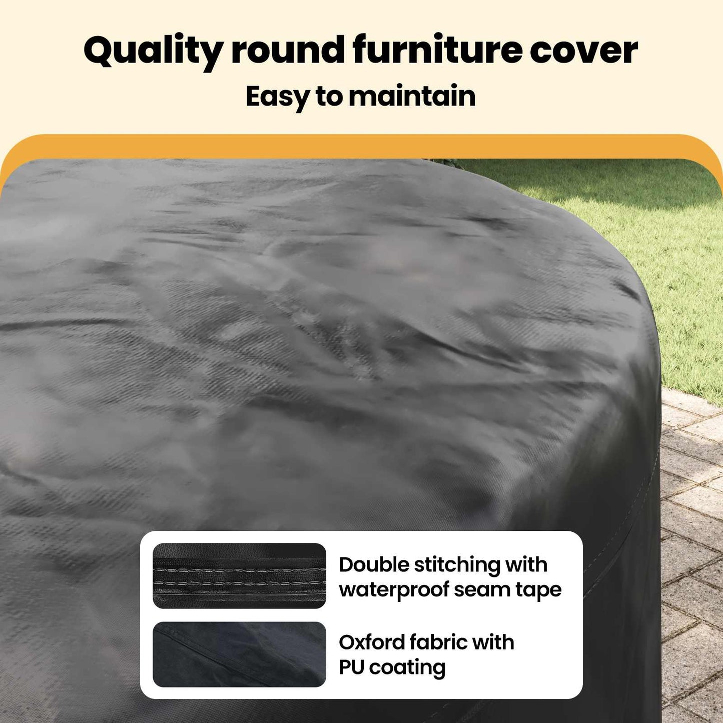 Furniture Cover Black 157 x 157 x 85 cm 420D Oxford Fbric