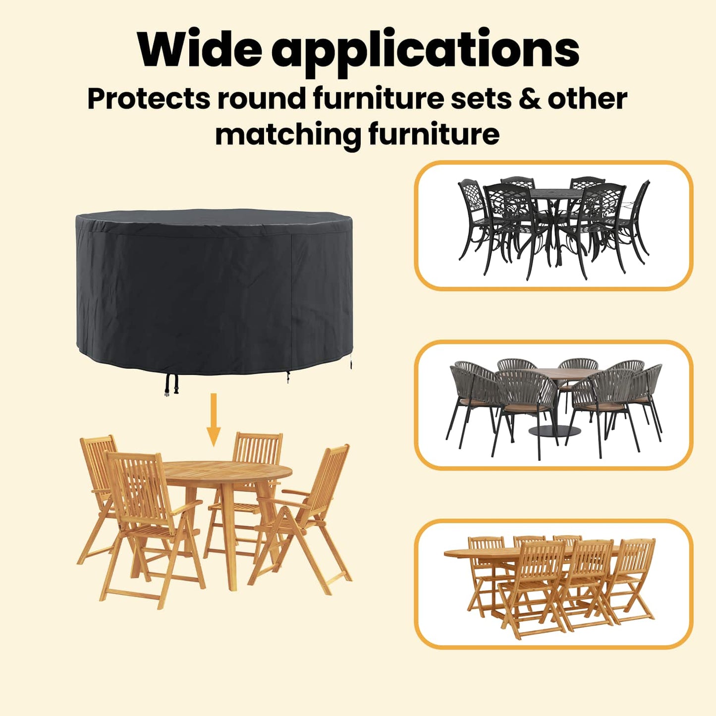 Furniture Cover Black 182 x 182 x 71 cm 210D Oxford Fbric