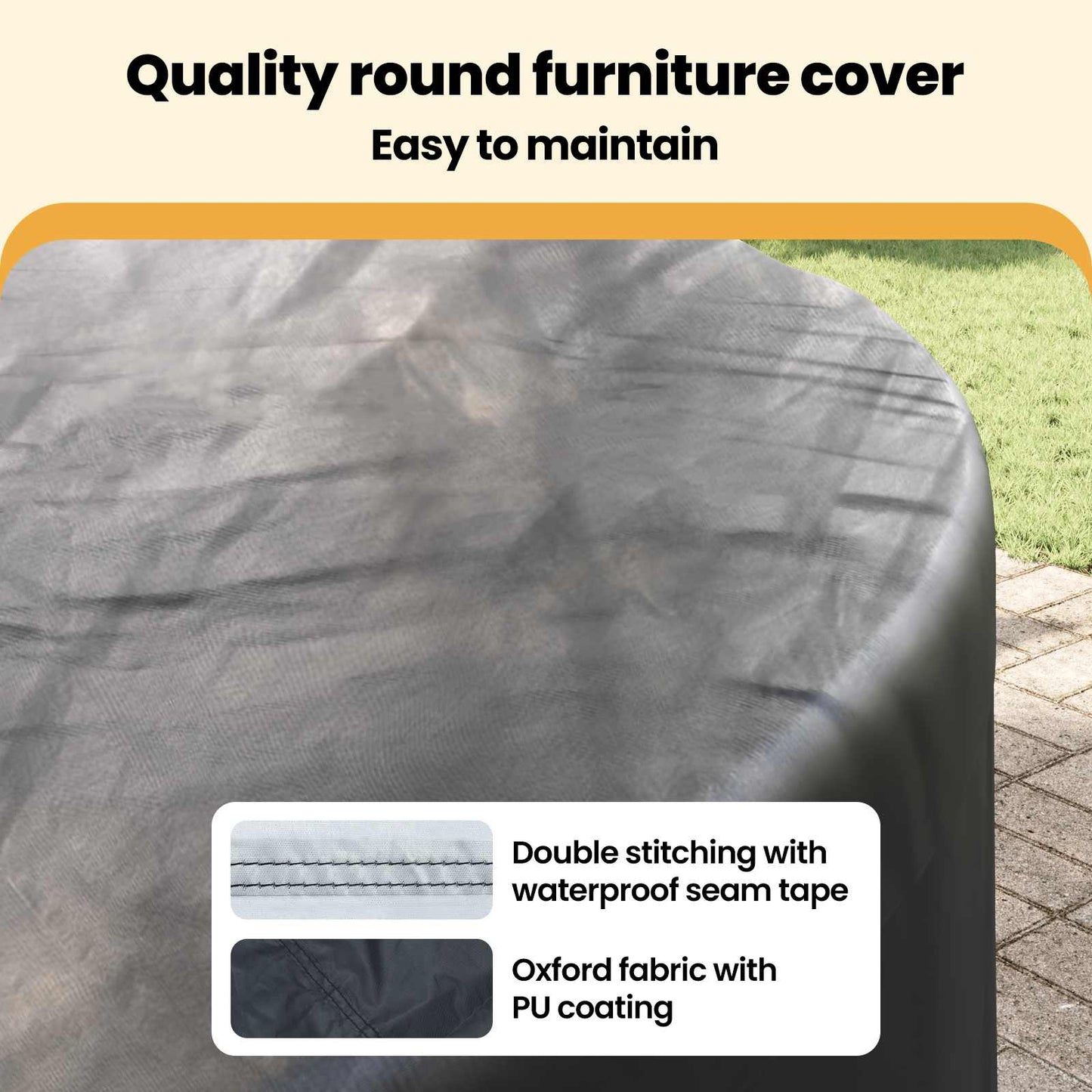 Furniture Cover Black 182 x 182 x 85 cm 210D Oxford Fbric