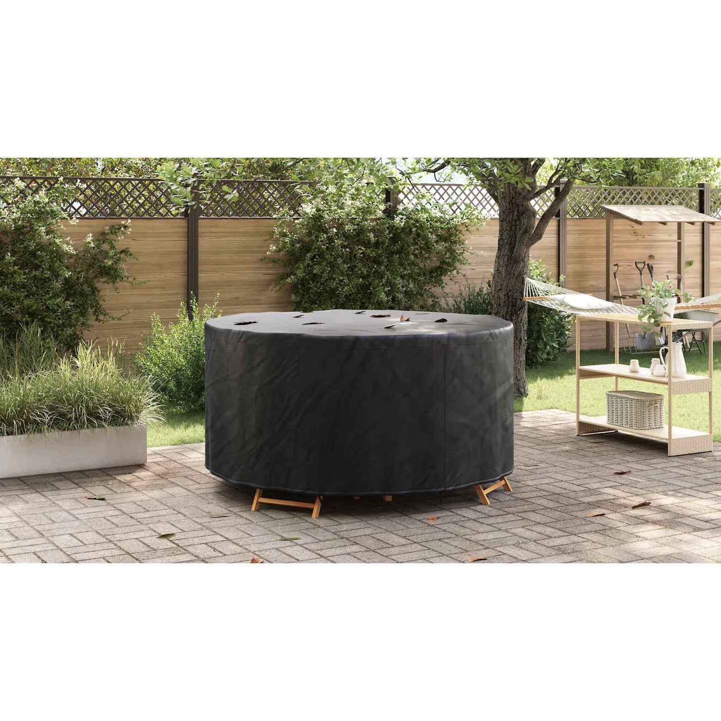 Furniture Cover Black 182 x 182 x 85 cm 420D Oxford Fbric