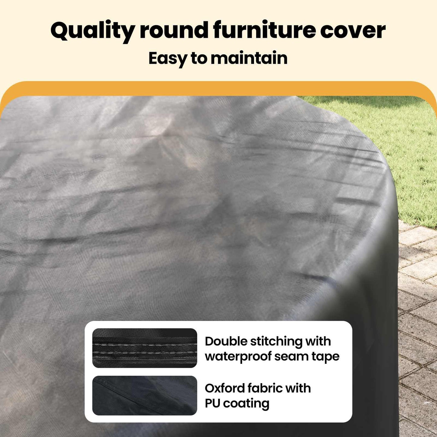 Furniture Cover Black 182 x 182 x 85 cm 420D Oxford Fbric