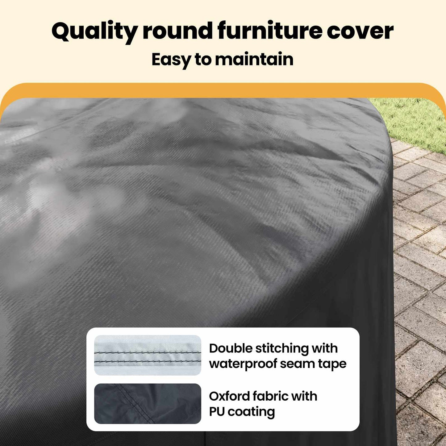 Furniture Cover Black 244 x 244 x 71 cm 210D Oxford Fabric
