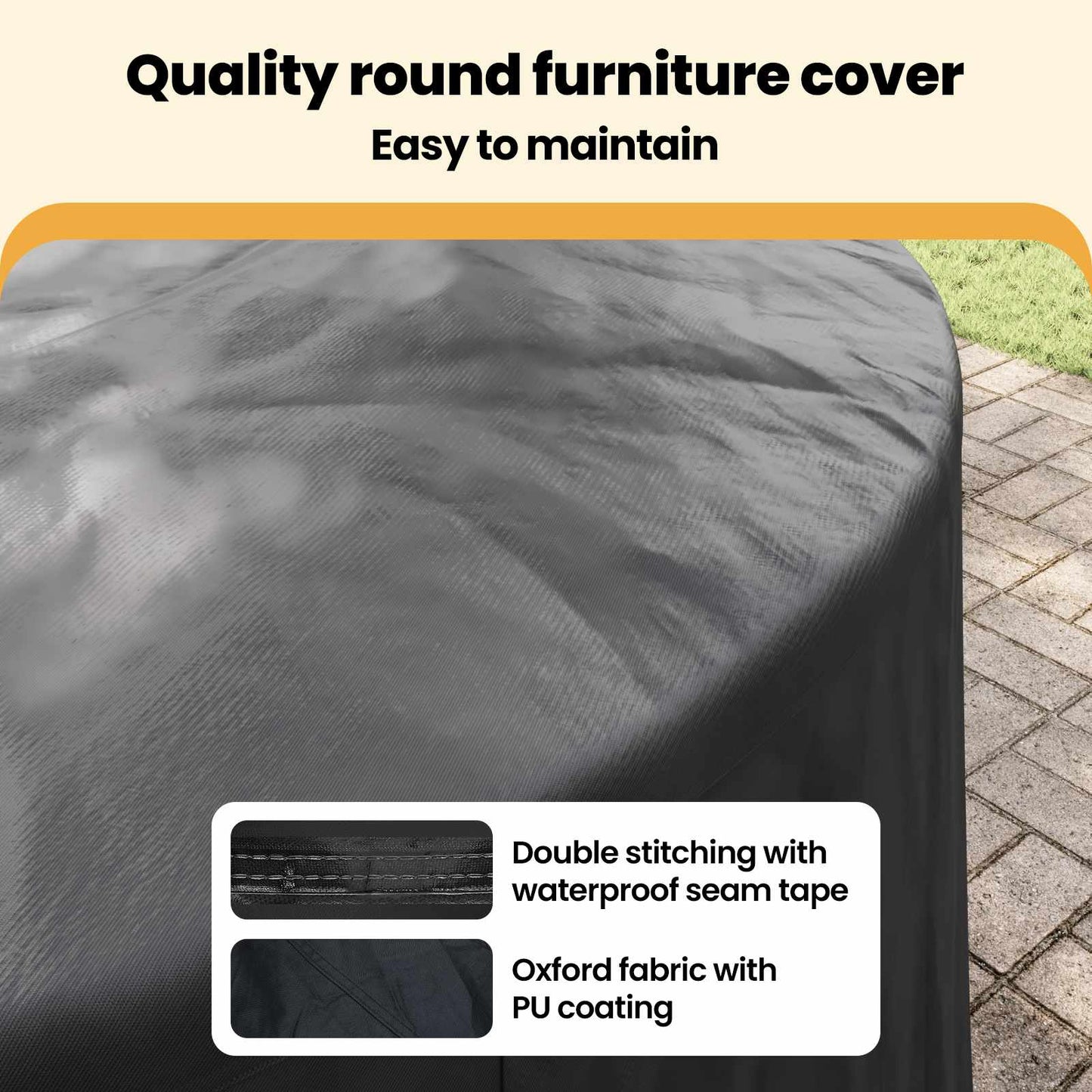 Furniture Cover Black 244 x 244 x 71 cm 600D Oxford Fabric