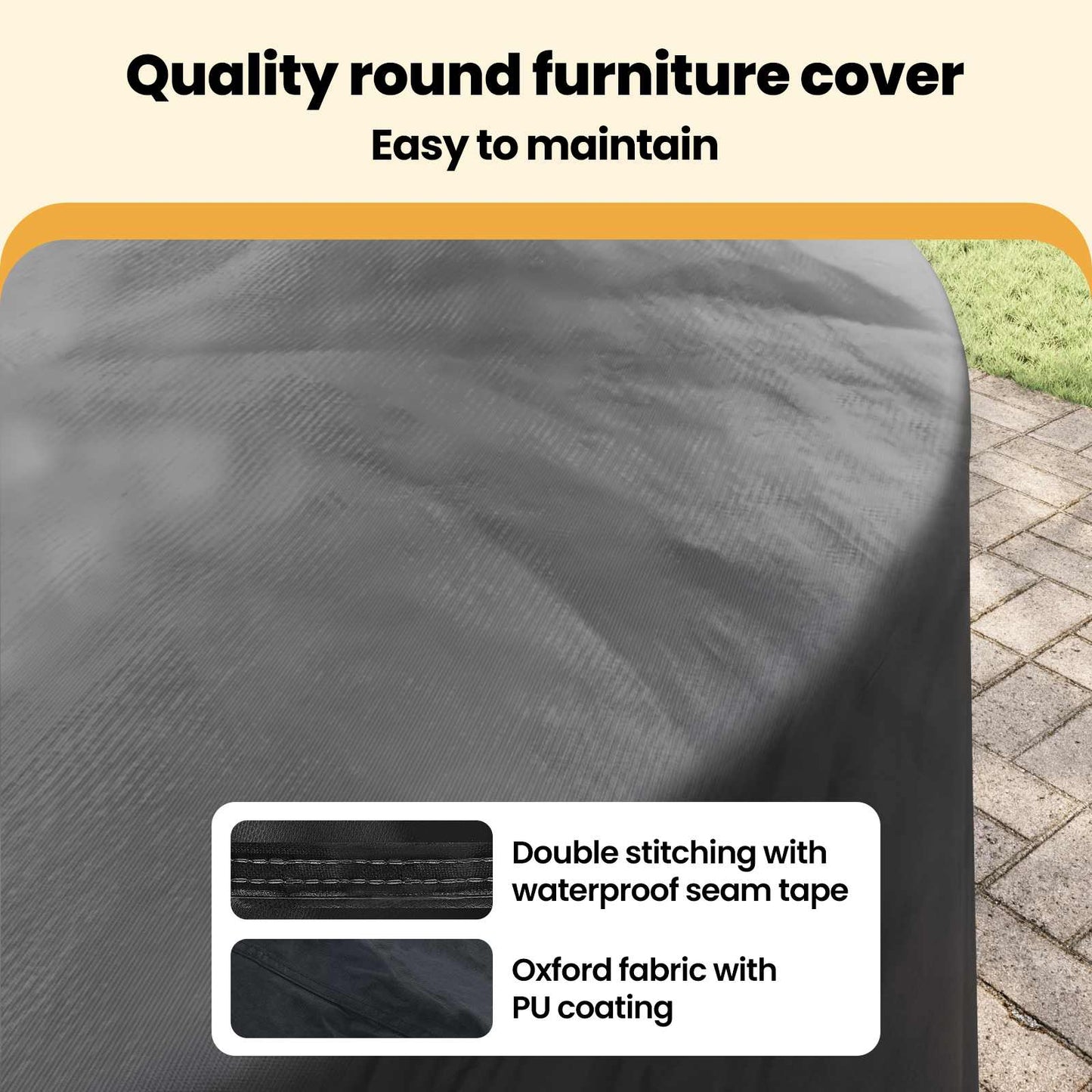 Furniture Cover Black 279 x 279 x 85 cm 420D Oxford Fbric