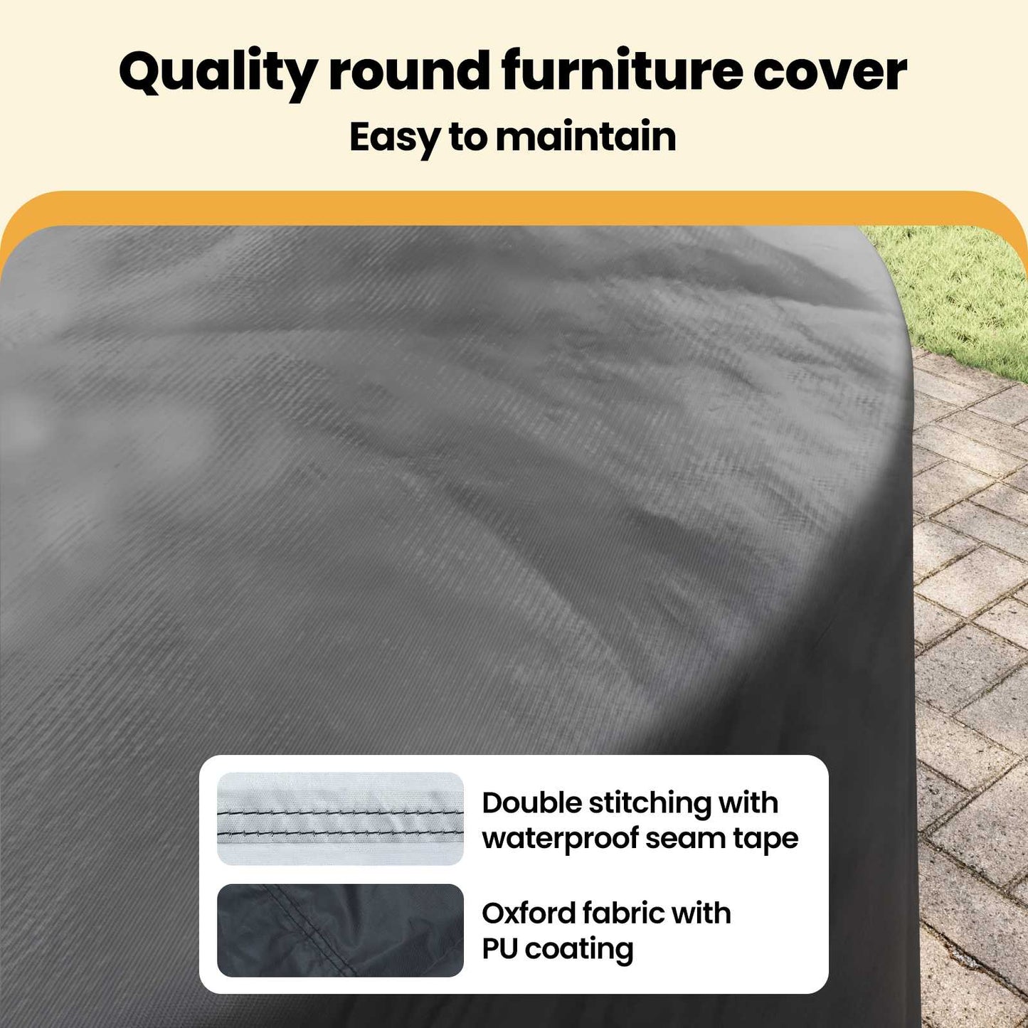 Furniture Cover Black 279 x 279 x 105 cm 210D Oxford Fbric