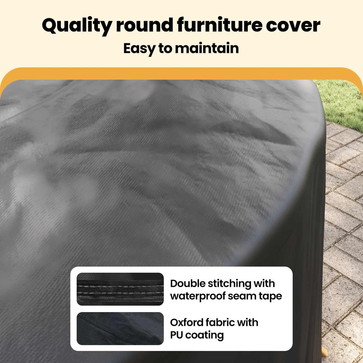 Furniture Cover Black 320 x 320 x 71 cm 420D Oxford Fbric