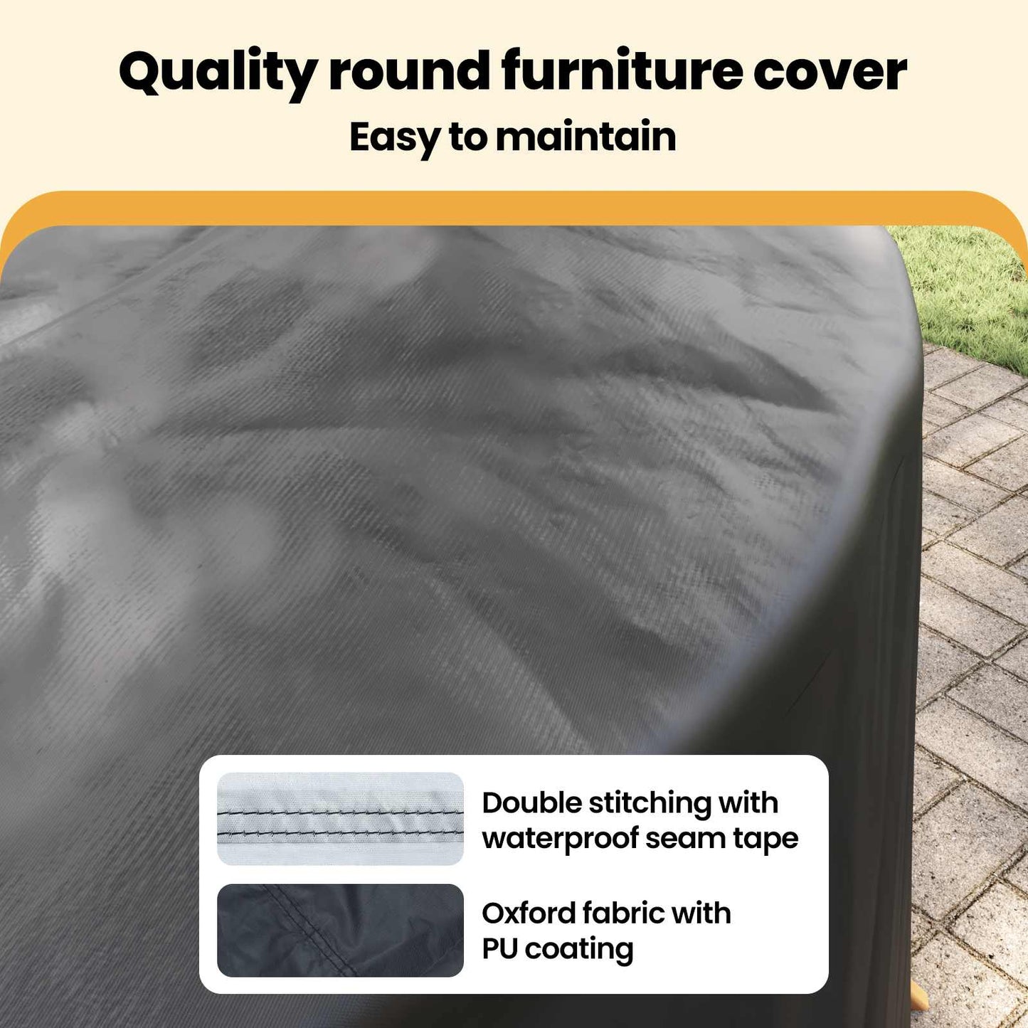 Furniture Cover Black 320 x 320 x 85 cm 210D Oxford Fbric