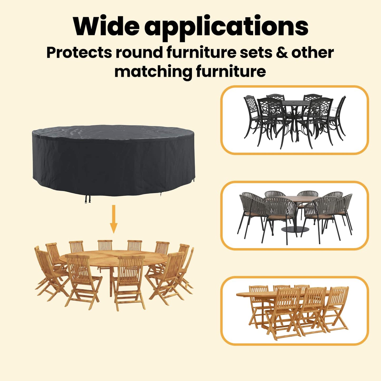 Furniture Cover Black 320 x 320 x 85 cm 600D Oxford Fbric