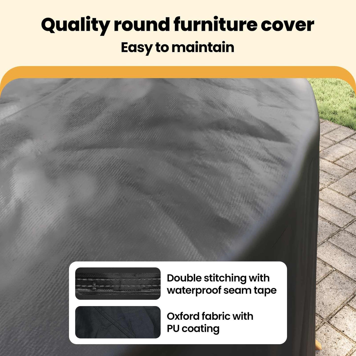 Furniture Cover Black 320 x 320 x 105 cm 600D Oxford Fbric