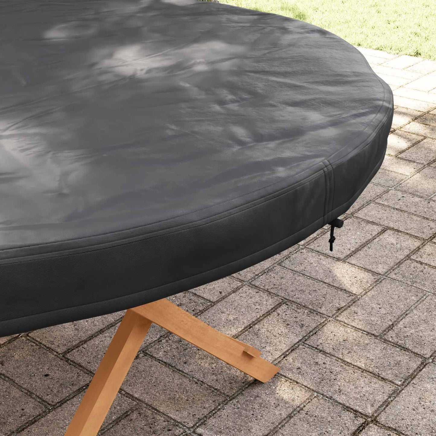 Outdoor Table Cover Black 142 x 142 x 10 cm 210D Oxford Fabric