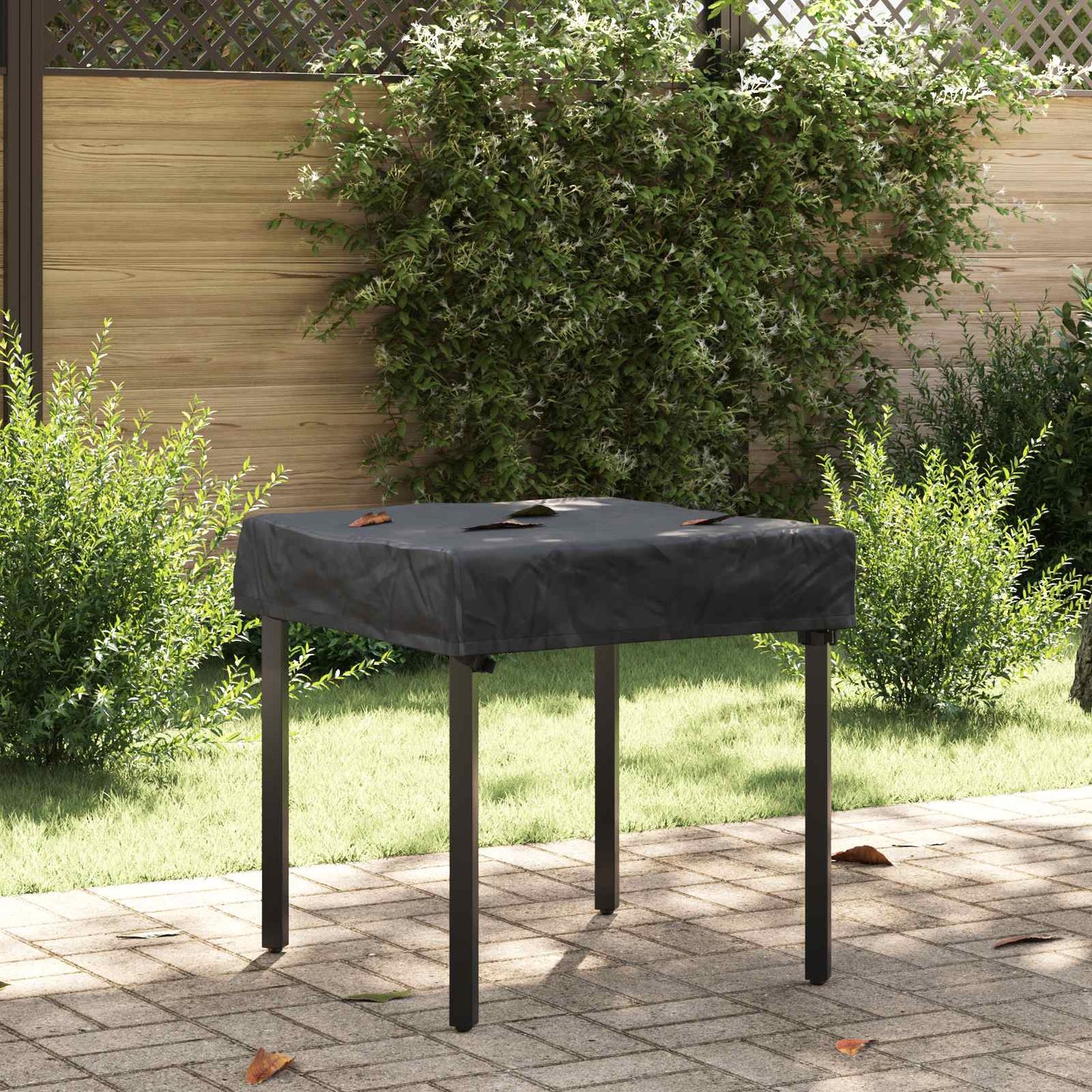 Table Cover Plain Black 82 x 82 x 15 cm Fabric
