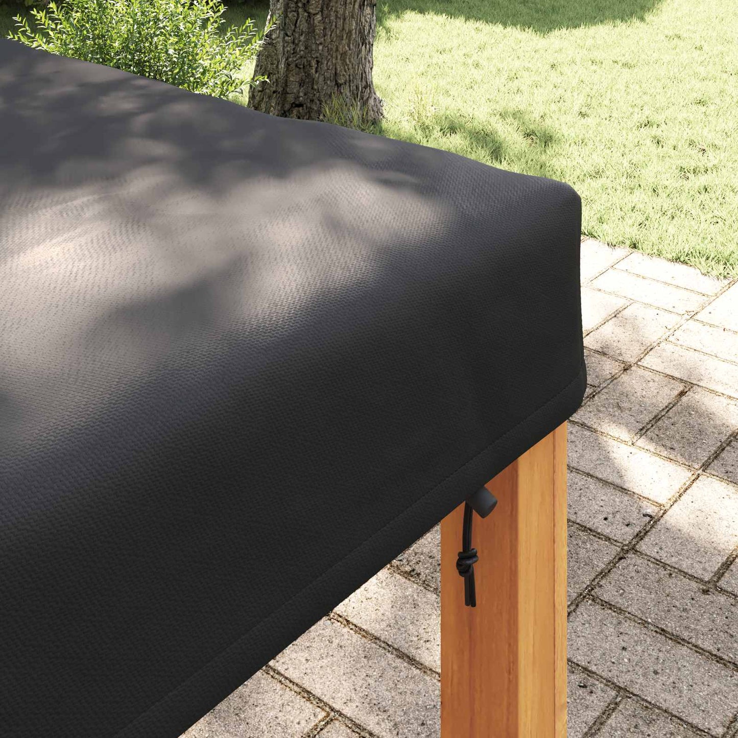 Table Cover Plain Black 102 x 102 x 15 cm Fabric