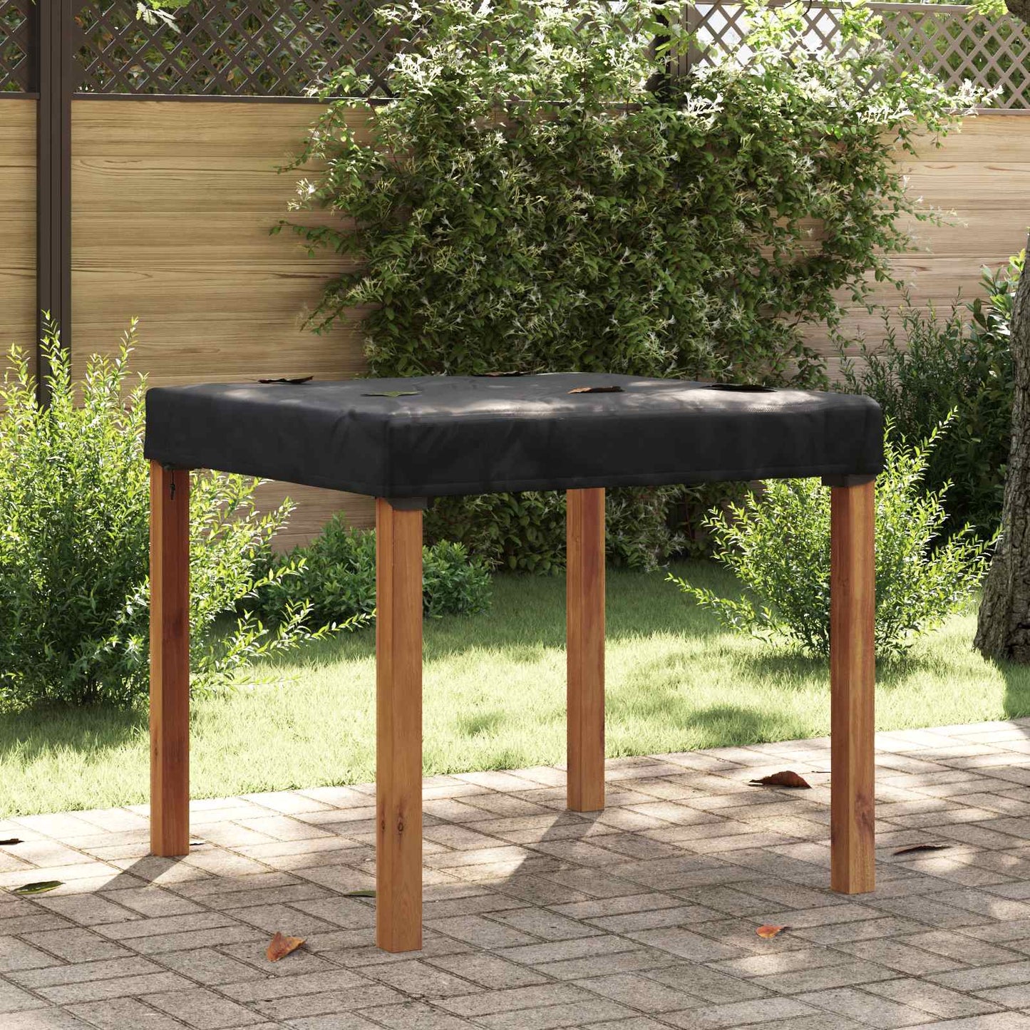 Table Cover Plain Black 102 x 102 x 15 cm Fabric