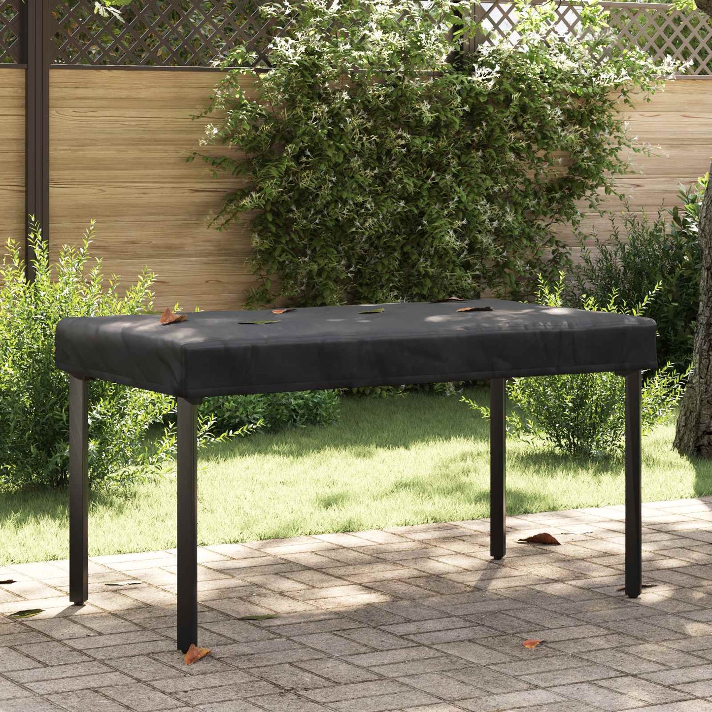 Table Cover Plain Black 122 x 72 x 15 cm Fabric